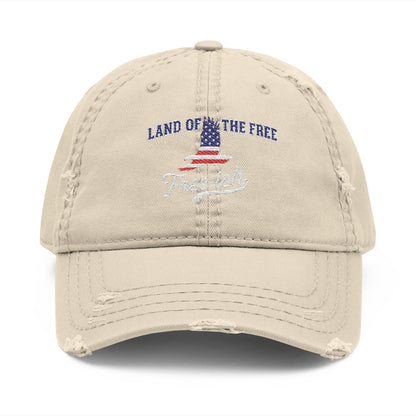 4th of July Hat Distressed Cat Dad Hat with Embroidery | Casual Fashion, Gifts for Cat Lovers, Outdoor Style, Father's Day, Everyday Wear