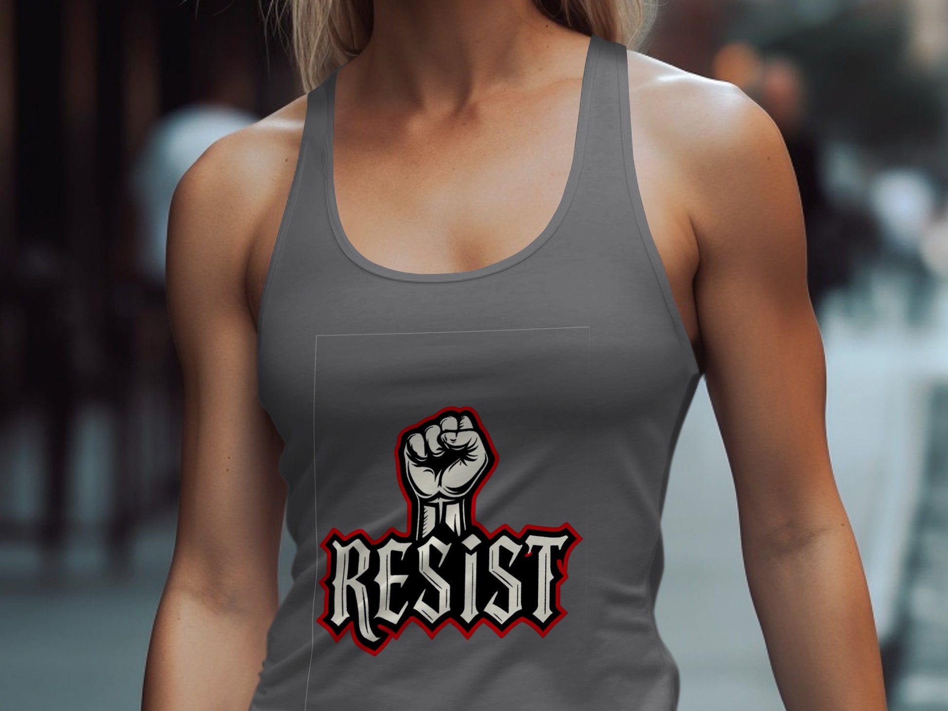 Resist Graphic Tank Top Gym Wear Product