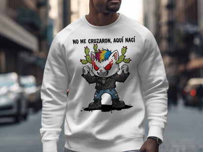 No Me Cruzaron Aquí Nací Punk Cat Sweatshirt product