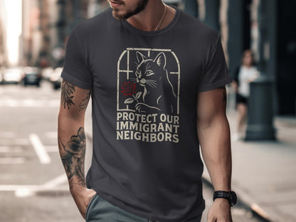 Protect Our Immigrant Neighbors Cat T-shirt