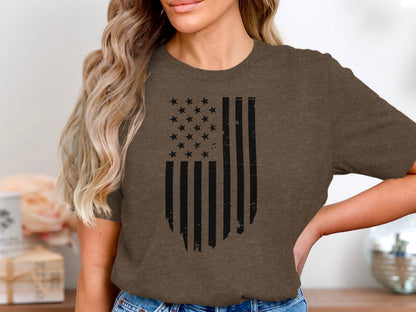 Distressed American Flag Print T-shirt product type