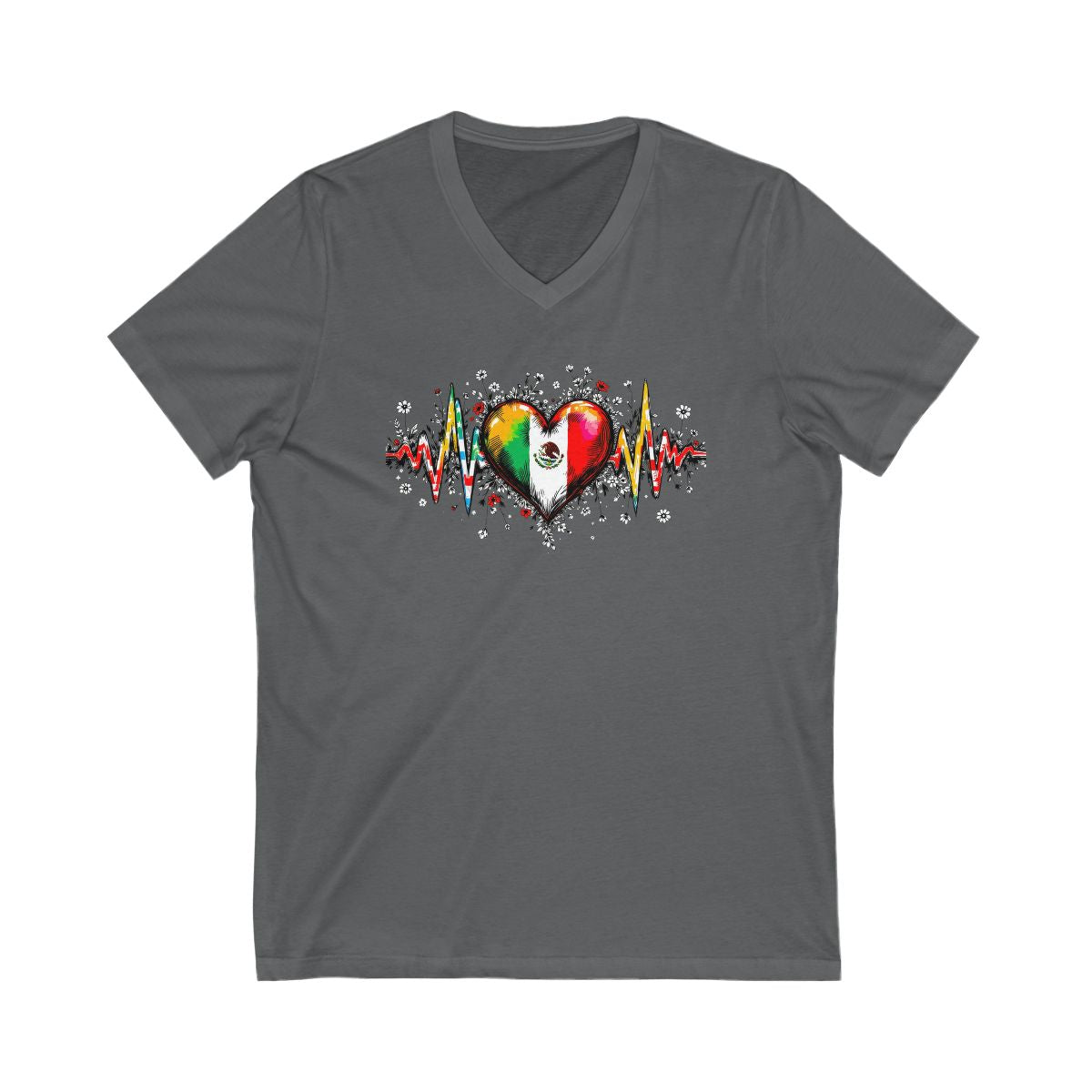 Heartbeat and Multicolor Heart Graphic T-Shirt product