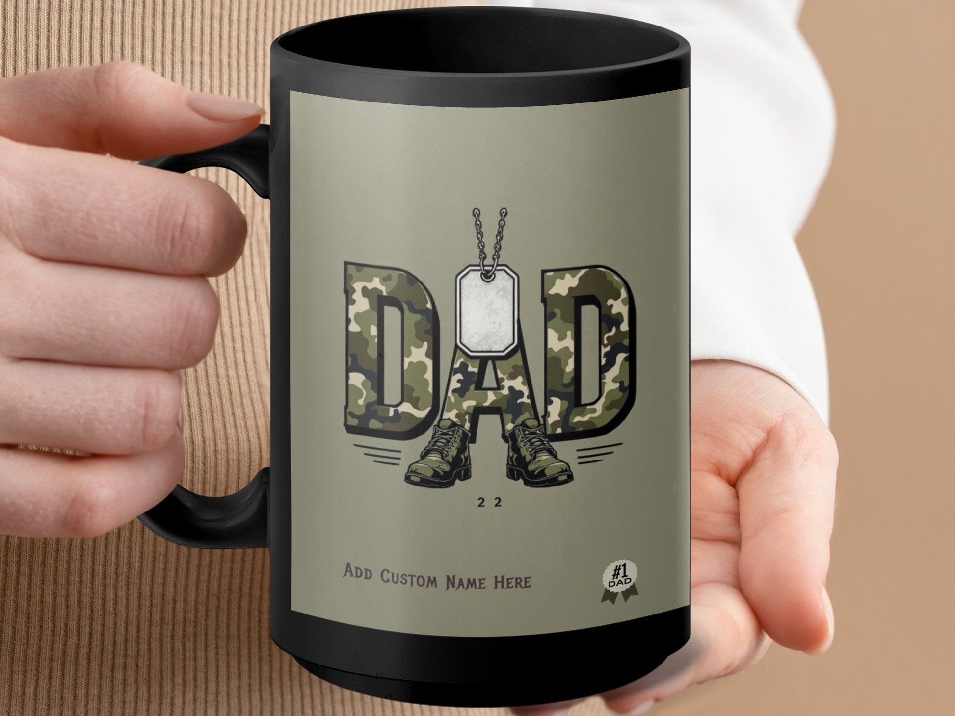 Customizable Army Boots Camouflage Dad Mug product
