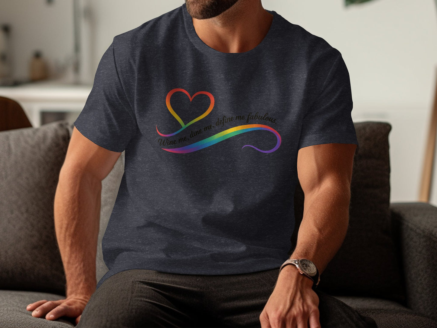 Heart and Rainbow Design Statement T-shirt product