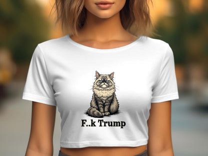 F.k Trump Illustrated Cat Graphic Crop Top product