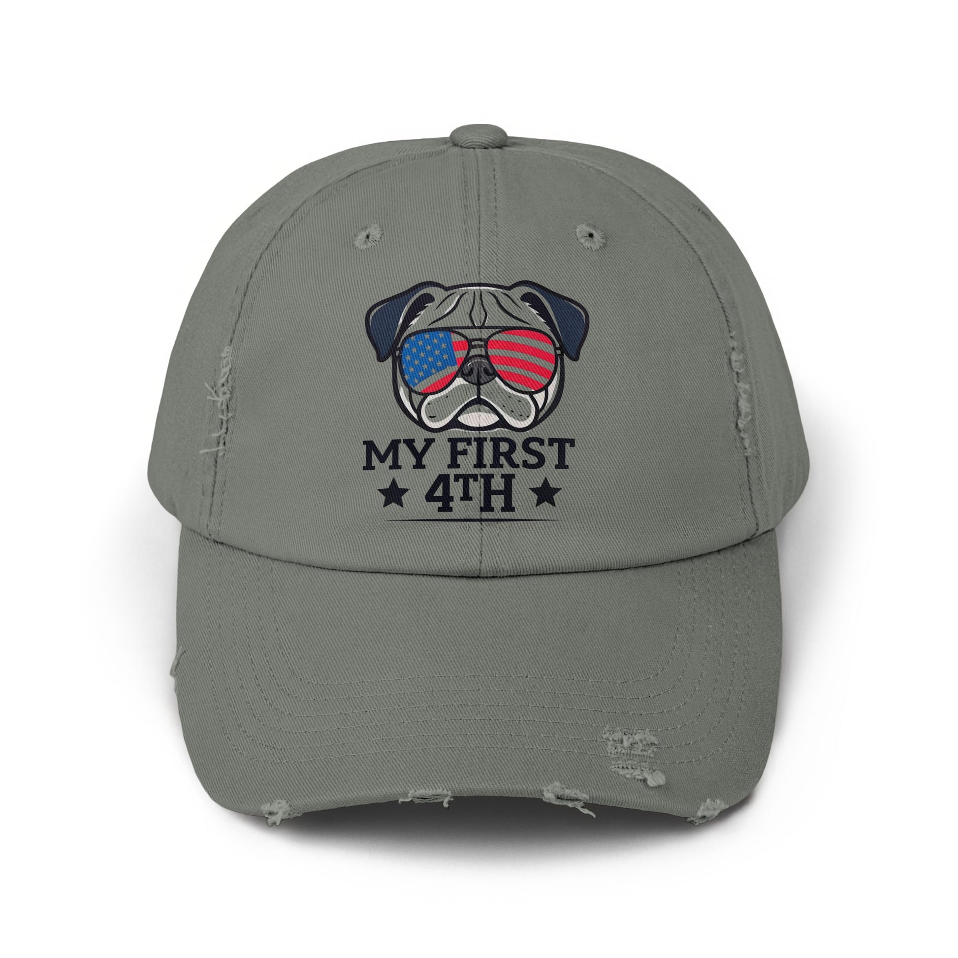 Patriotic Puppy My First 4th Distressed Cap Hat product type