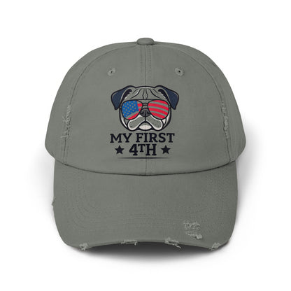 Patriotic Puppy My First 4th Distressed Cap Hat product type