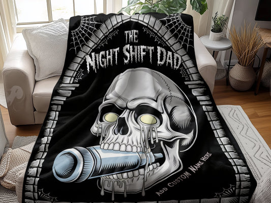 The Night Shift Dad Skull Blanket Unique Design product type