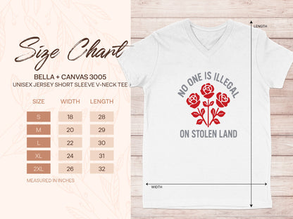 No One Is Illegal On Stolen Land V-Neck Tee product