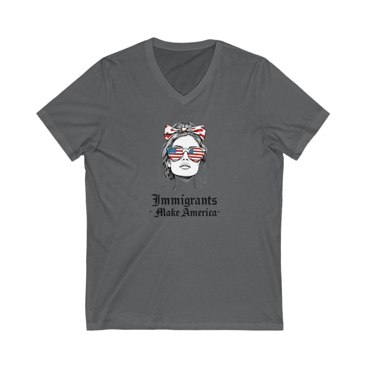 Immigrants Make America Graphic V-Neck T-Shirt product