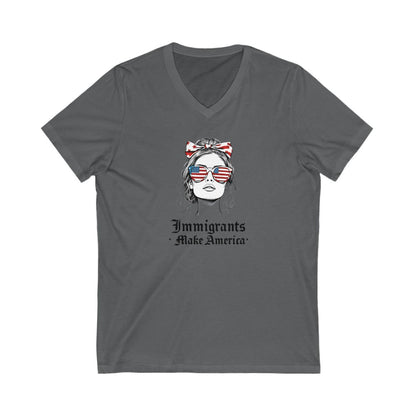 Immigrants Make America Graphic V-Neck T-Shirt product