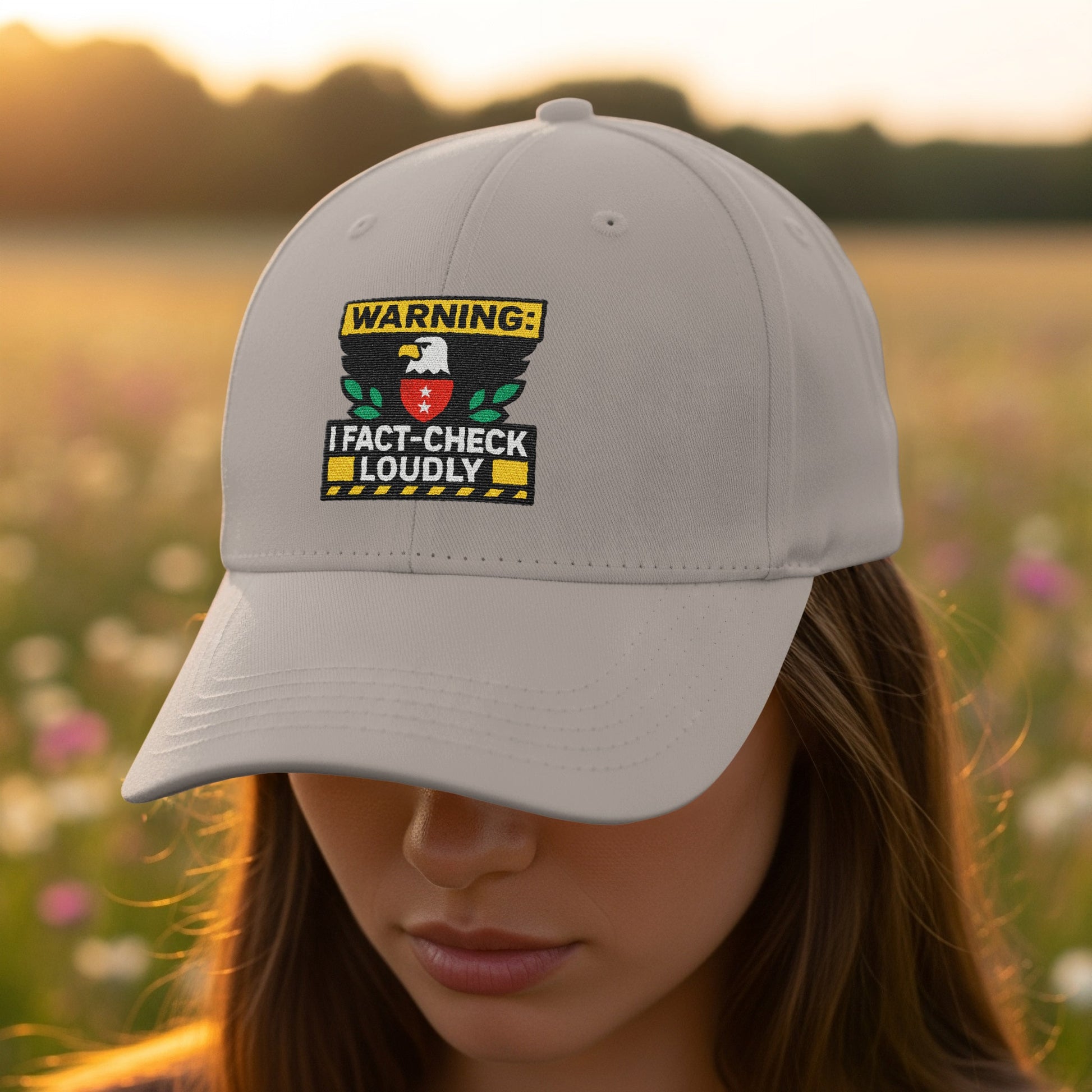Warning I Fact-Check Loudly Hat Embroidered product