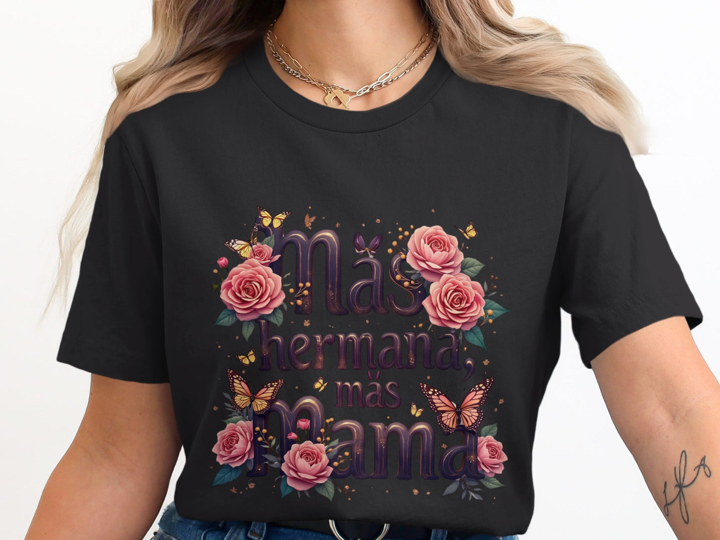 Más Hermana Más Mama Floral Graphic Shirt product type
