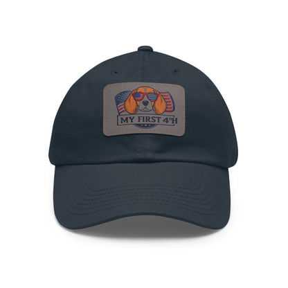 4th of July Dad Hat with Leather Patch (Rectangle)