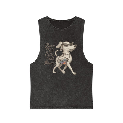 Born Extra Still Thriving Unisex Stonewash Tank Top