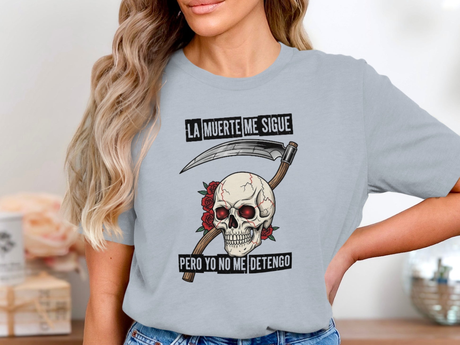 La Muerte Me Sigue Skull Graphic Tee product