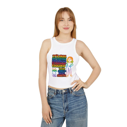 Pride Tank Top Motivational Women's Racer Tank Top - "You're Doing Your Best, Sweetie"
