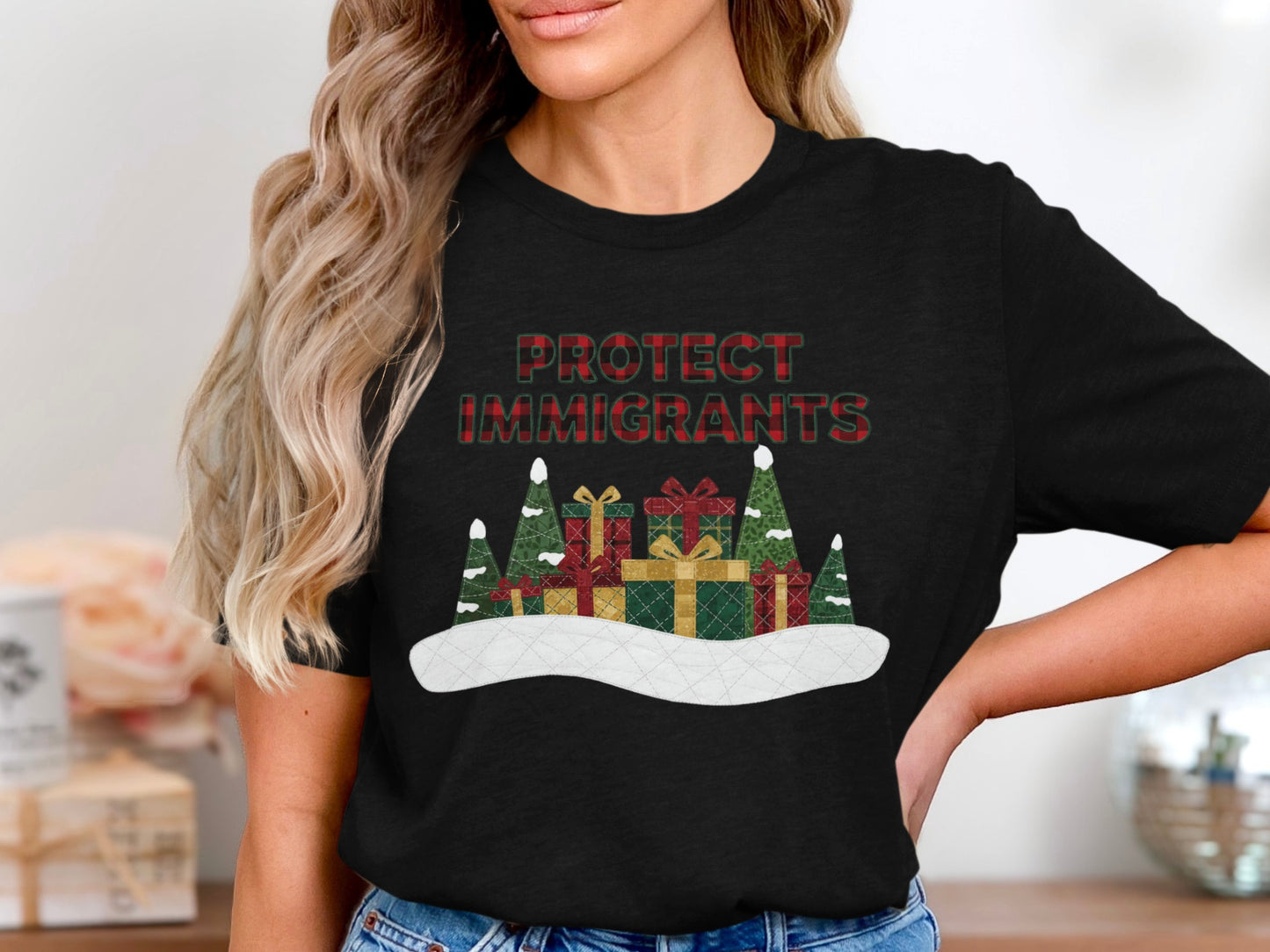 Protect Immigrants Christmas Themed Shirt