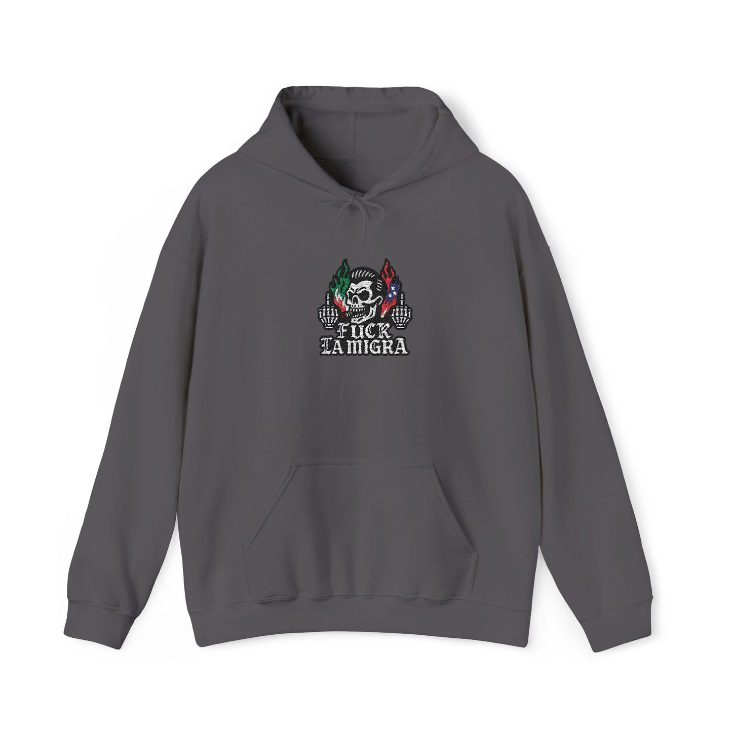 Fuck La Migra Embroidery Hoodie Anto Trump Hoodie Unisex Heavy Blend™ Hooded Sweatshirt