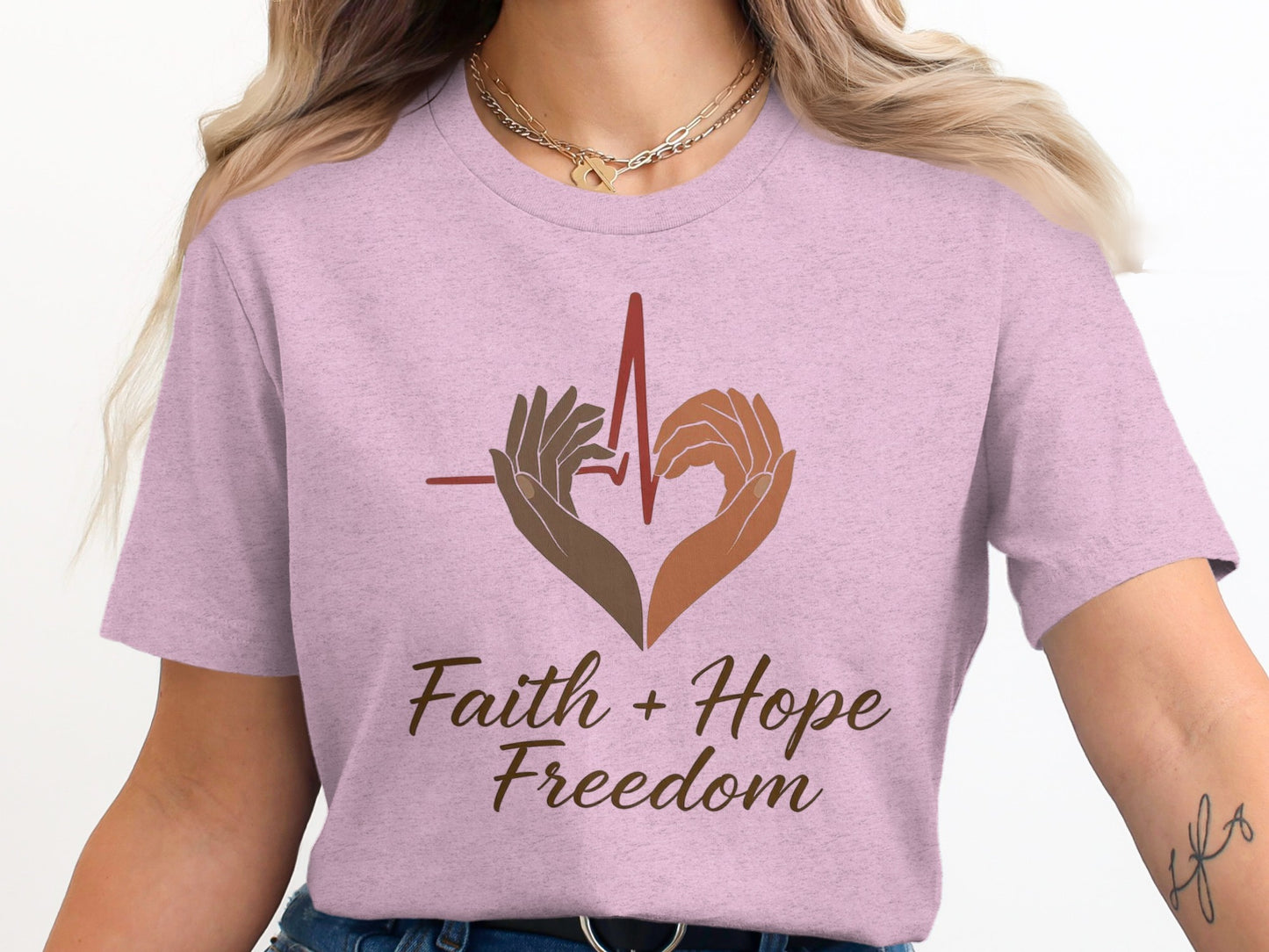 Faith Hope Freedom Heartbeat T-shirt product