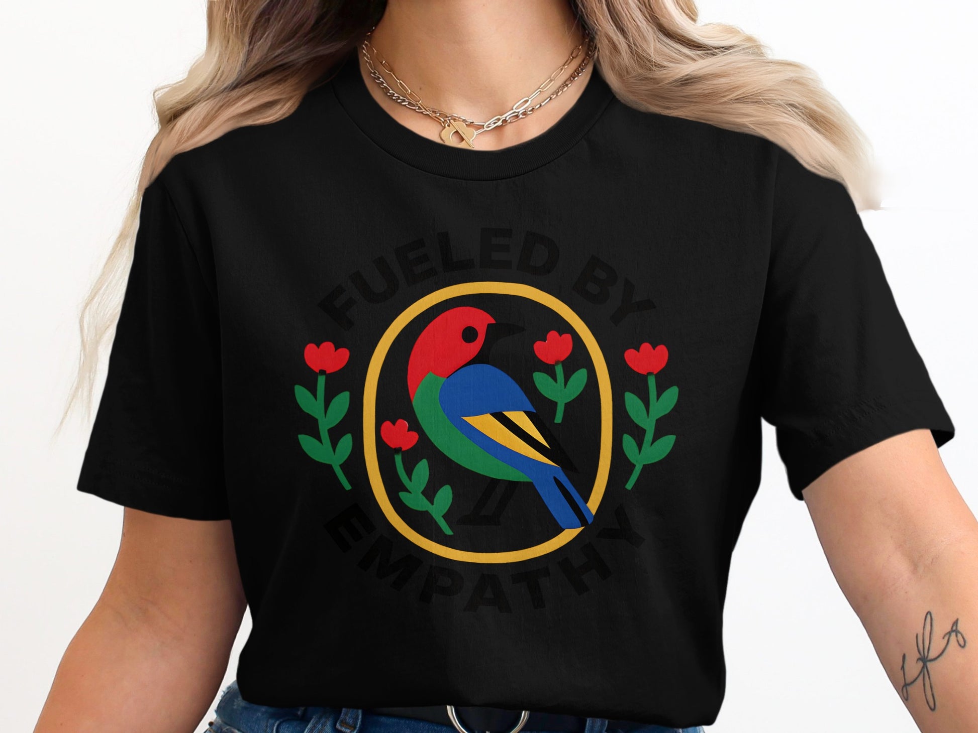 Fueled by Empathy Colorful Bird Tee Shirt product type
