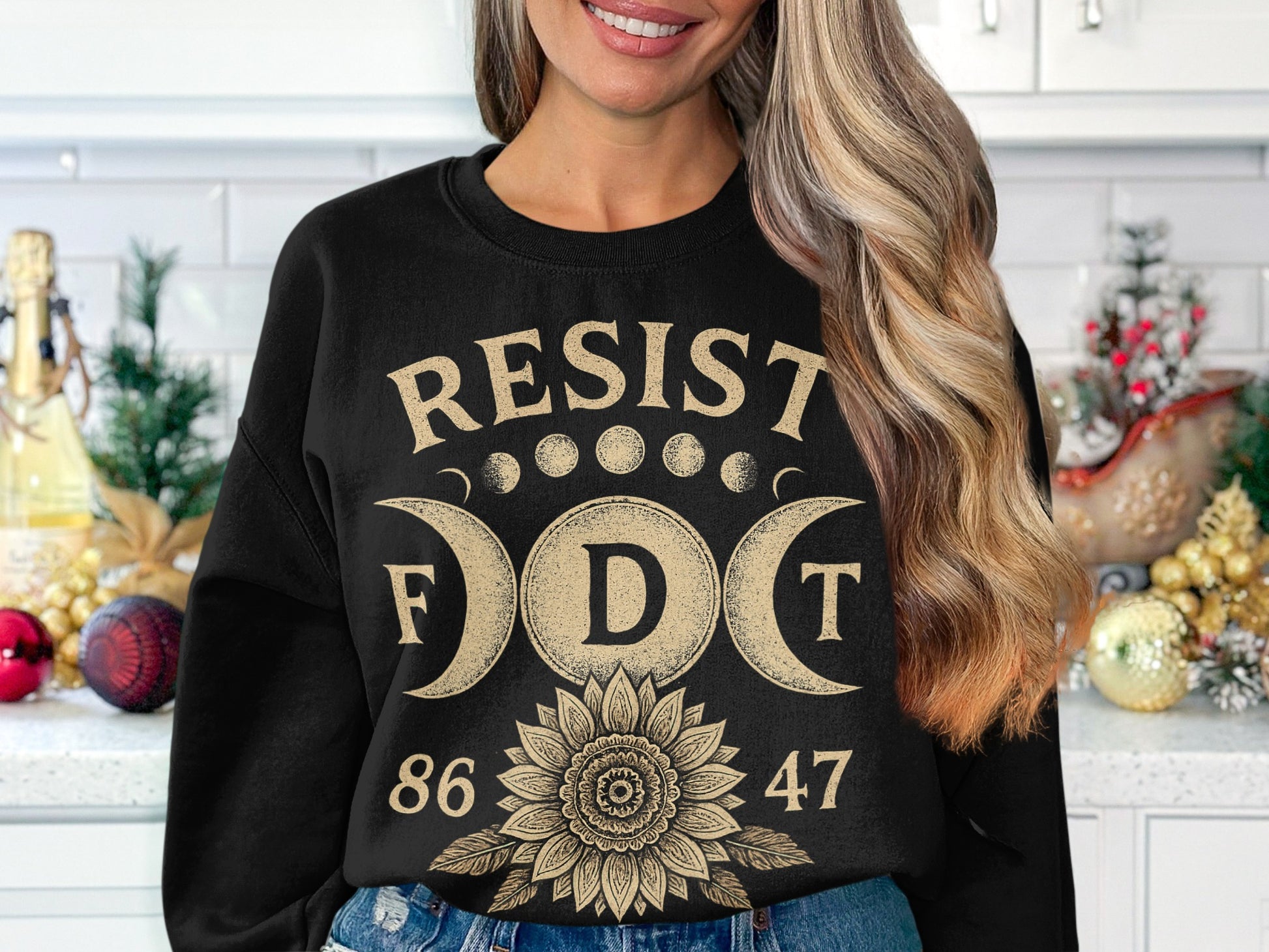 Resist FDT Moon Phases Graphic Print Sweatshirt product
