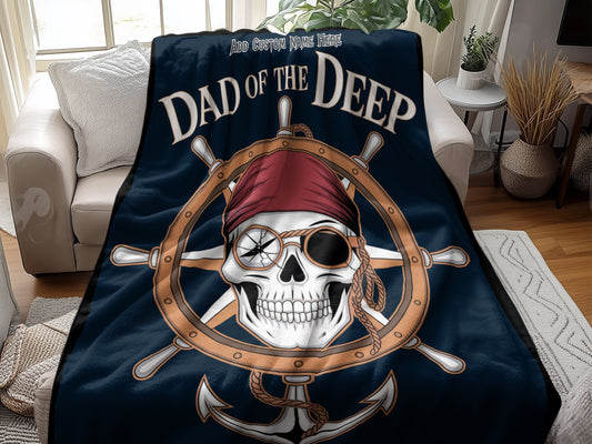 Dad of the Deep Skull Pirate Blanket product