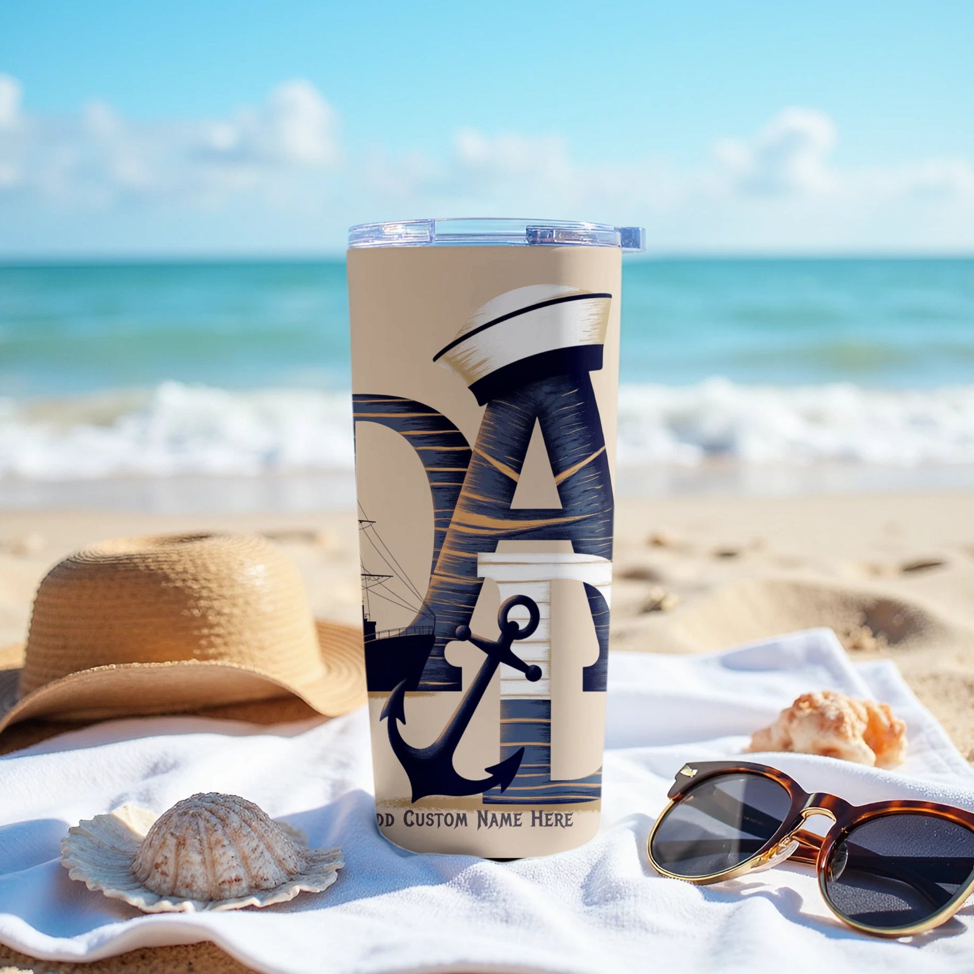 Personalized Nautical Anchor Travel Tumbler product