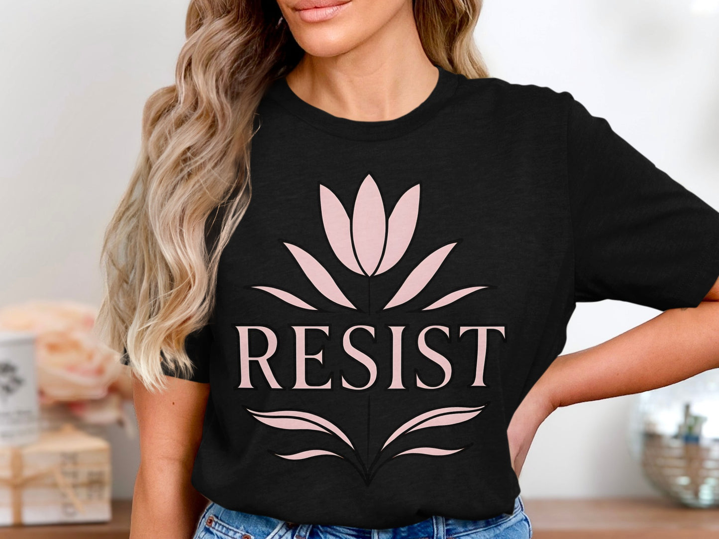 Resist Flower Design Graphic Tee product