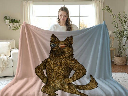 Cat With Sunglasses Design Cozy Blanket product type