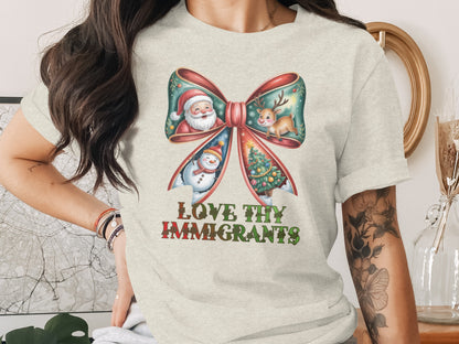Festive Love Thy Immigrants Graphic T-shirt