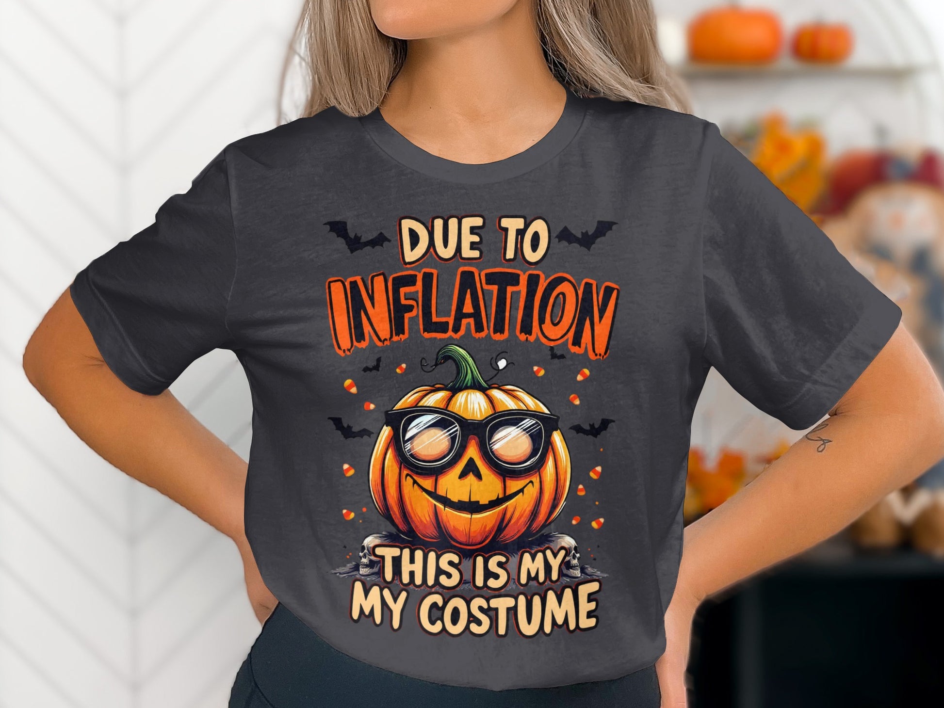 Funny Pumpkin Halloween Inflation Costume T-Shirt product type