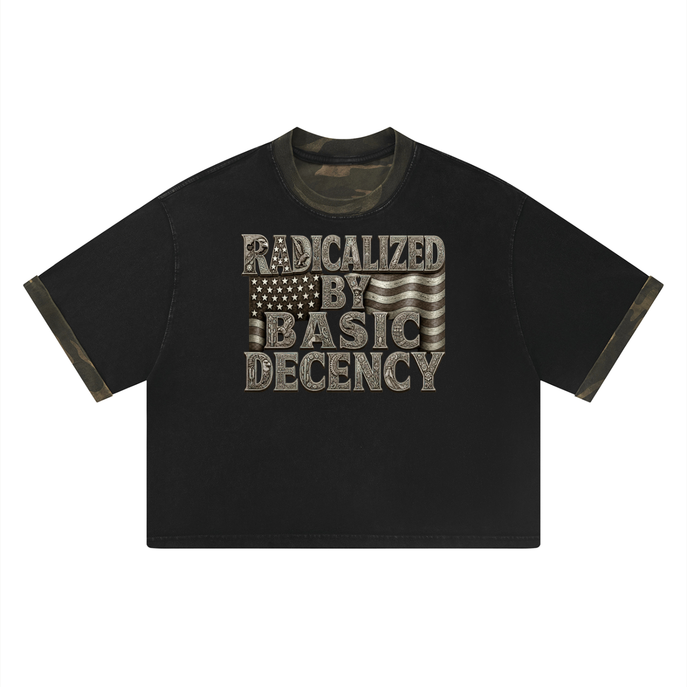 Unisex Mineral Washed Boxy Panel T-Shirt