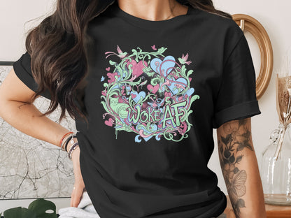 Woke AF Colorful Graphic Black Unisex Tee