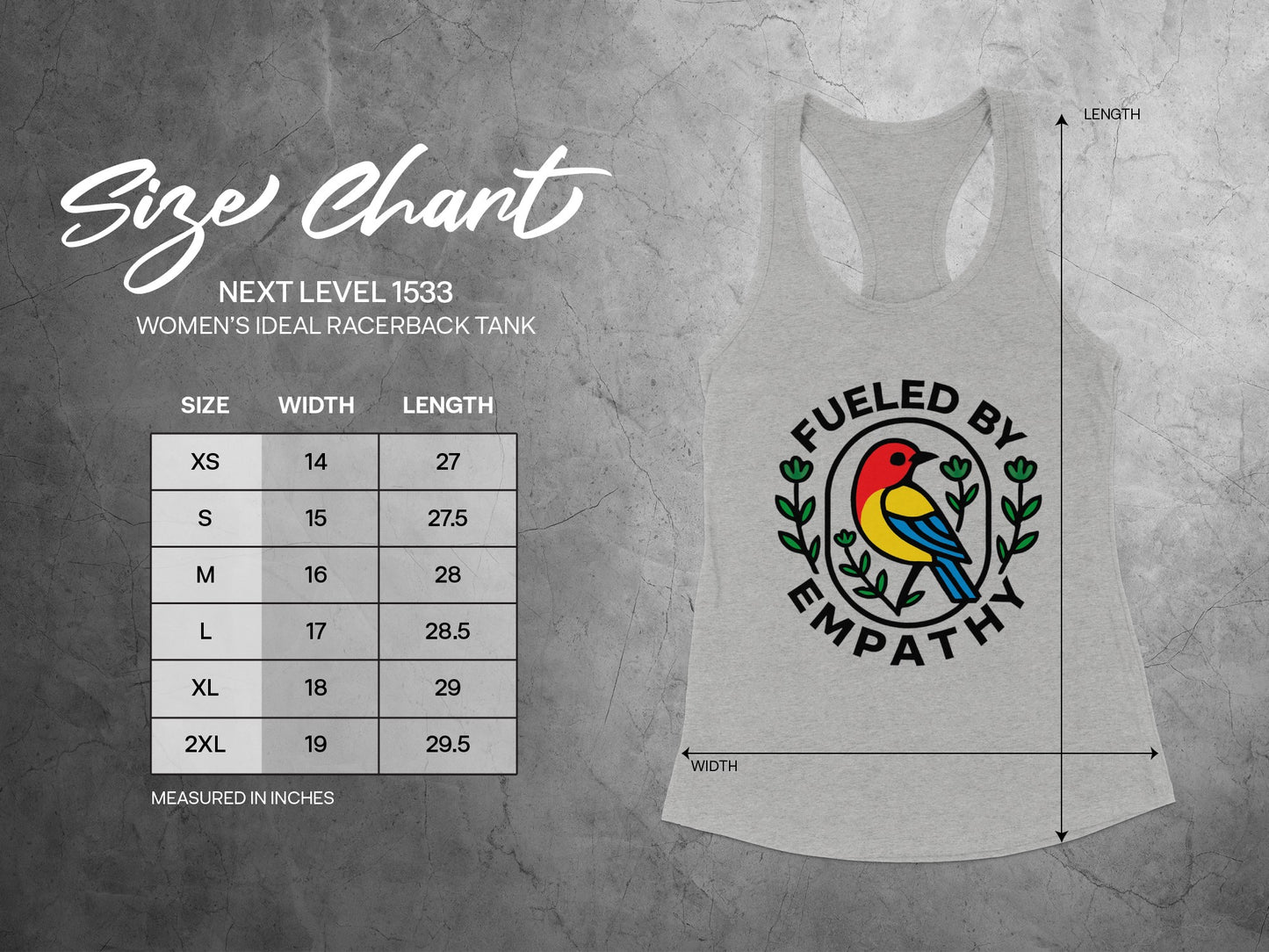 Fueled by Empathy Women's Ideal Racerback Tank