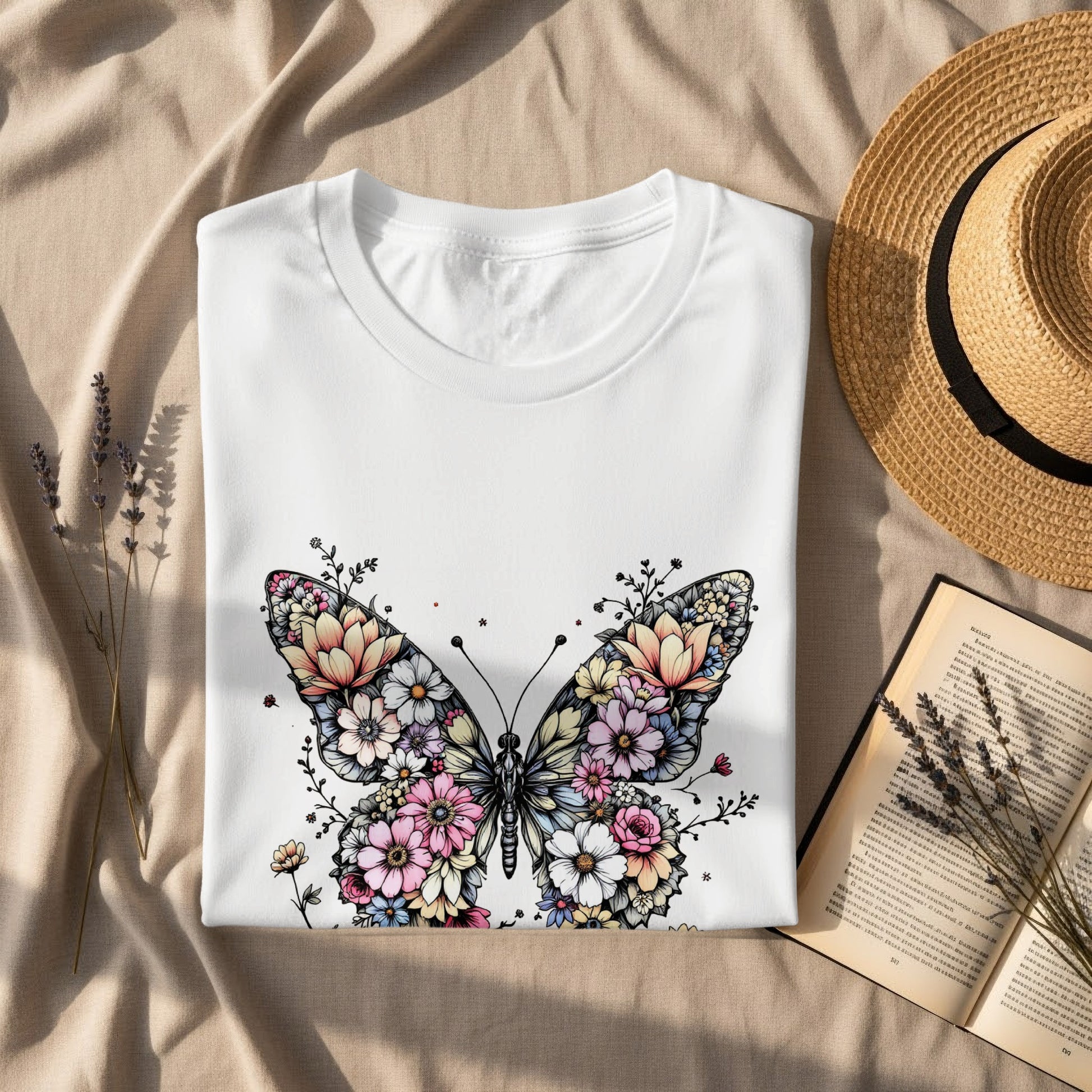Floral Butterfly Graphic Design Tee product type