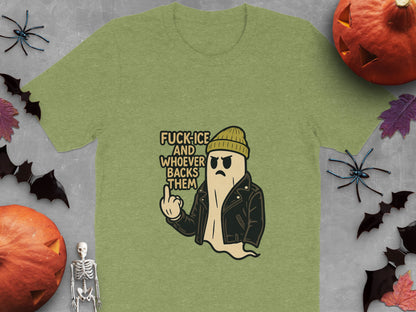 Halloween Ghost with Jacket Middle Finger T-Shirt product