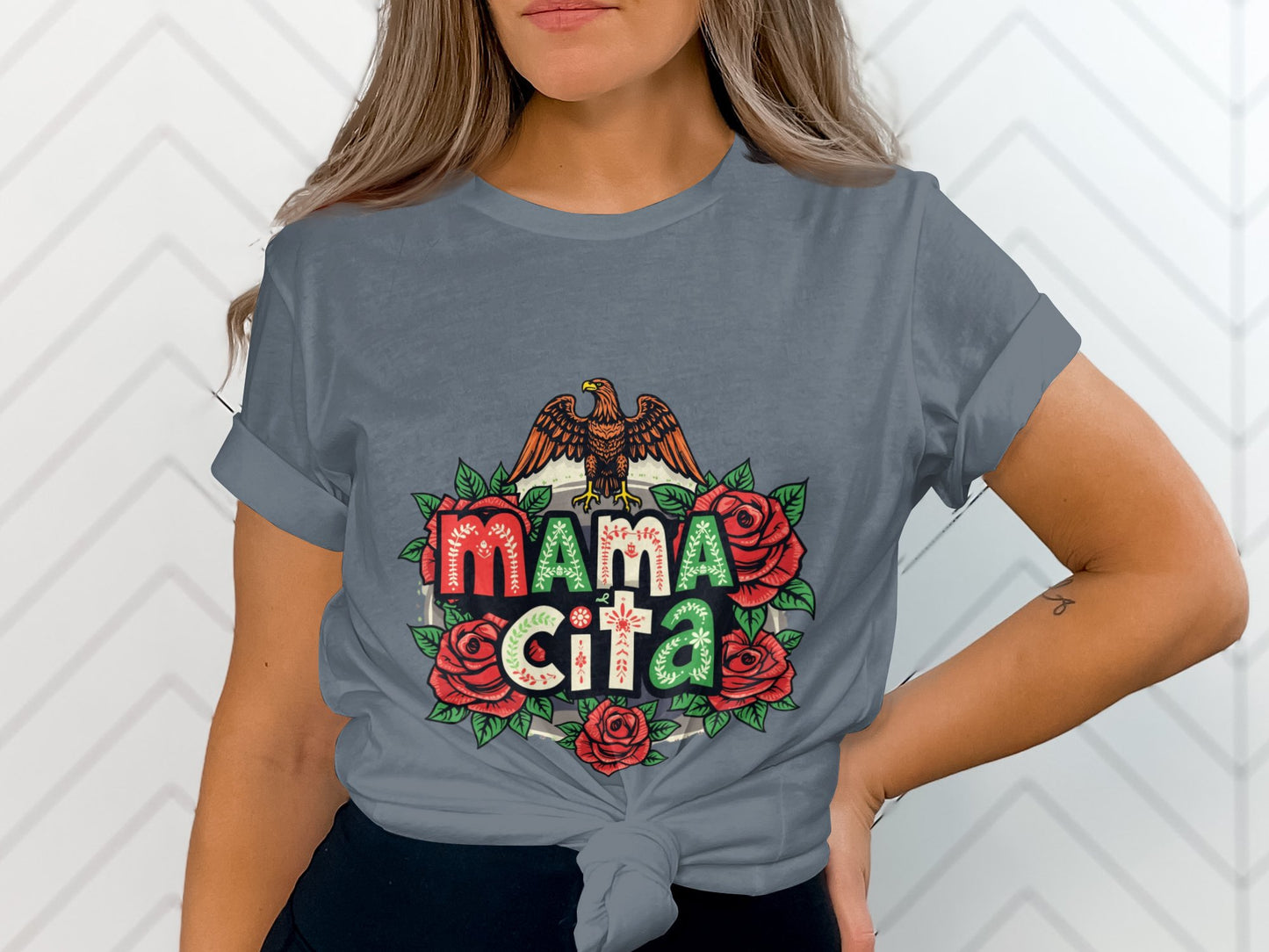 Mami Cita Graphic Tee with Colorful Eagle Design product type