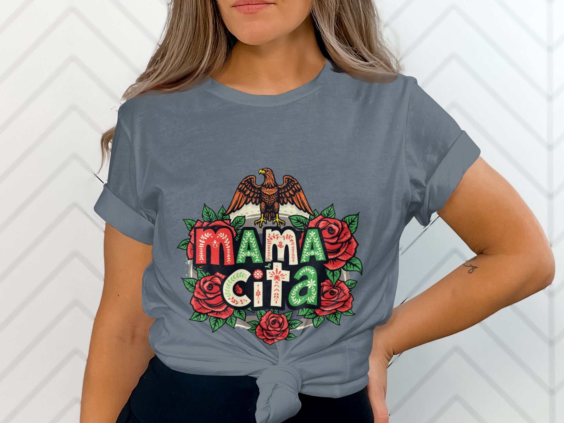 Mami Cita Graphic Tee with Colorful Eagle Design product type