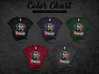 Colorful Dog Wearing Sunglasses O Cares T-shirt product type