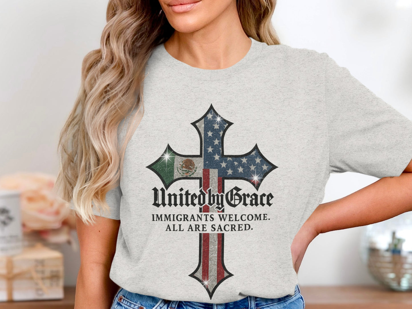 United by Grace Immigrants Welcome are Sacred product type