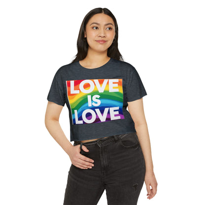 Pride corp top Rainbow Love is Love Crop Top for Festivals