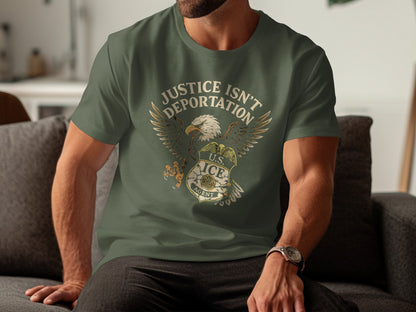 Justice Isn't Deportation Eagle Print T-shirt product type