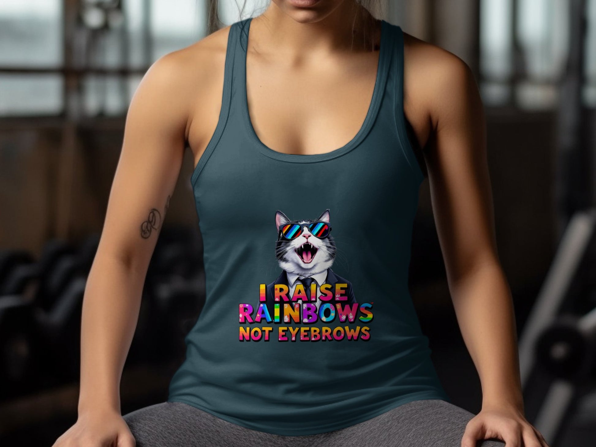 I Raise Rainbows Not Eyebrows Tank Top product