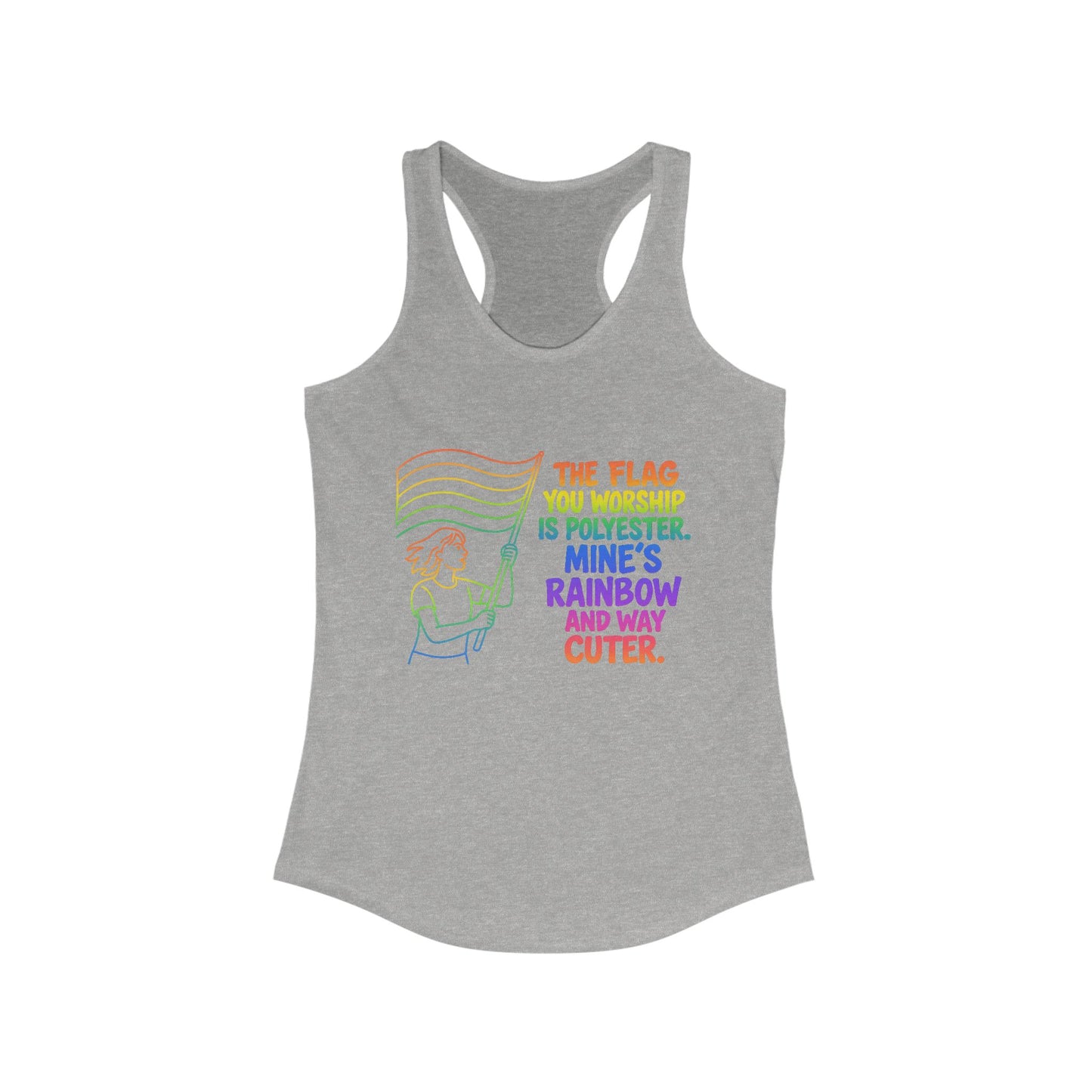 Pride Tank Top Rainbow Polyester Flag Women's Racerback Tank Top - Fun and Stylish LGBT Pride Apparel