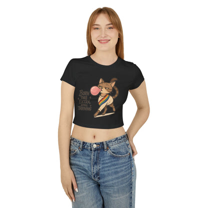 Women&#039;s Baby Tee - Born This Extra, Still Thriving Cat Graphic Tee