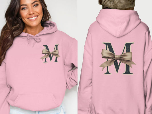 Personalized Bow Initial Design Hoodie product