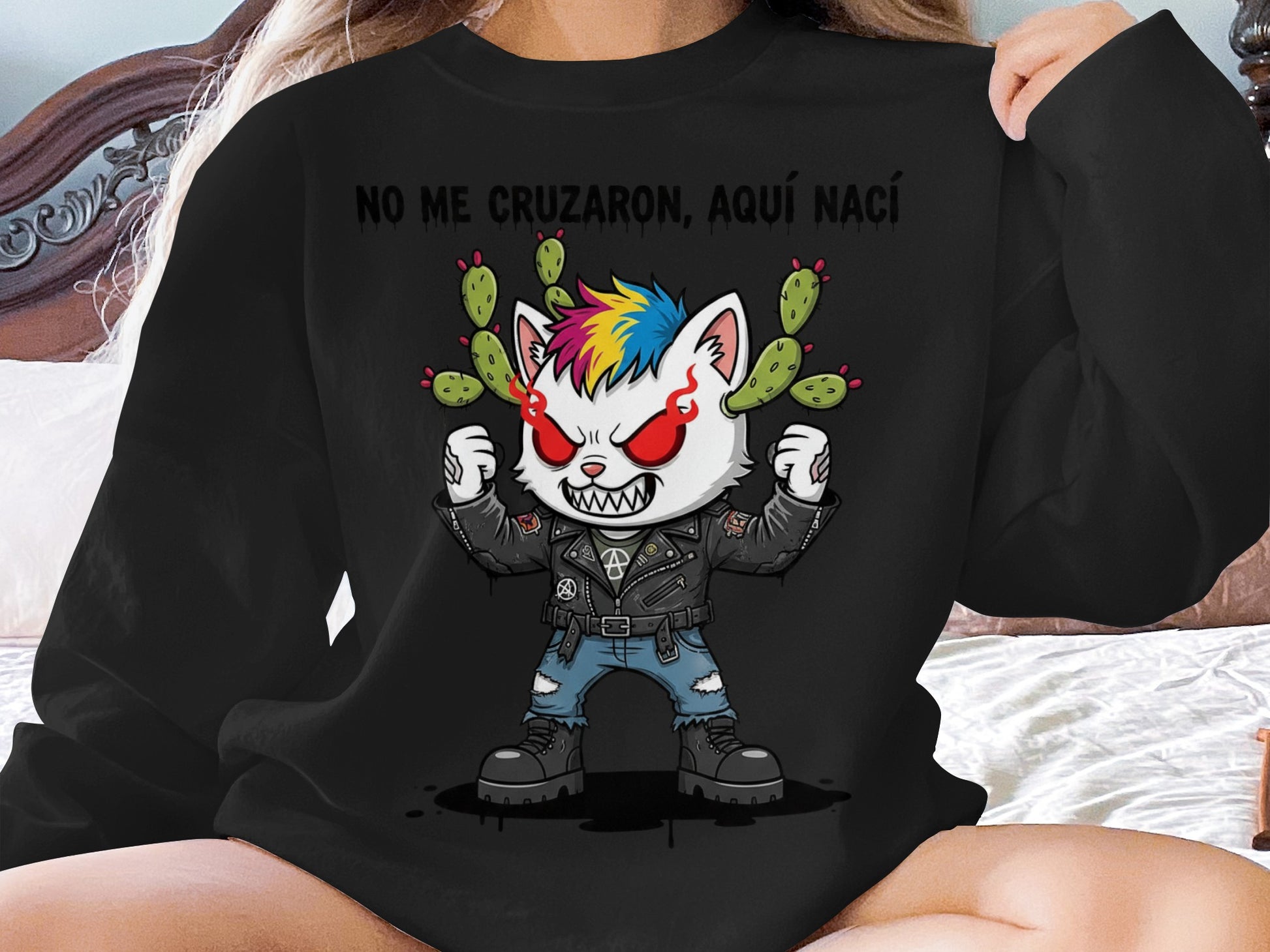 Punk Cat Graphic Long Sleeve Tee product type