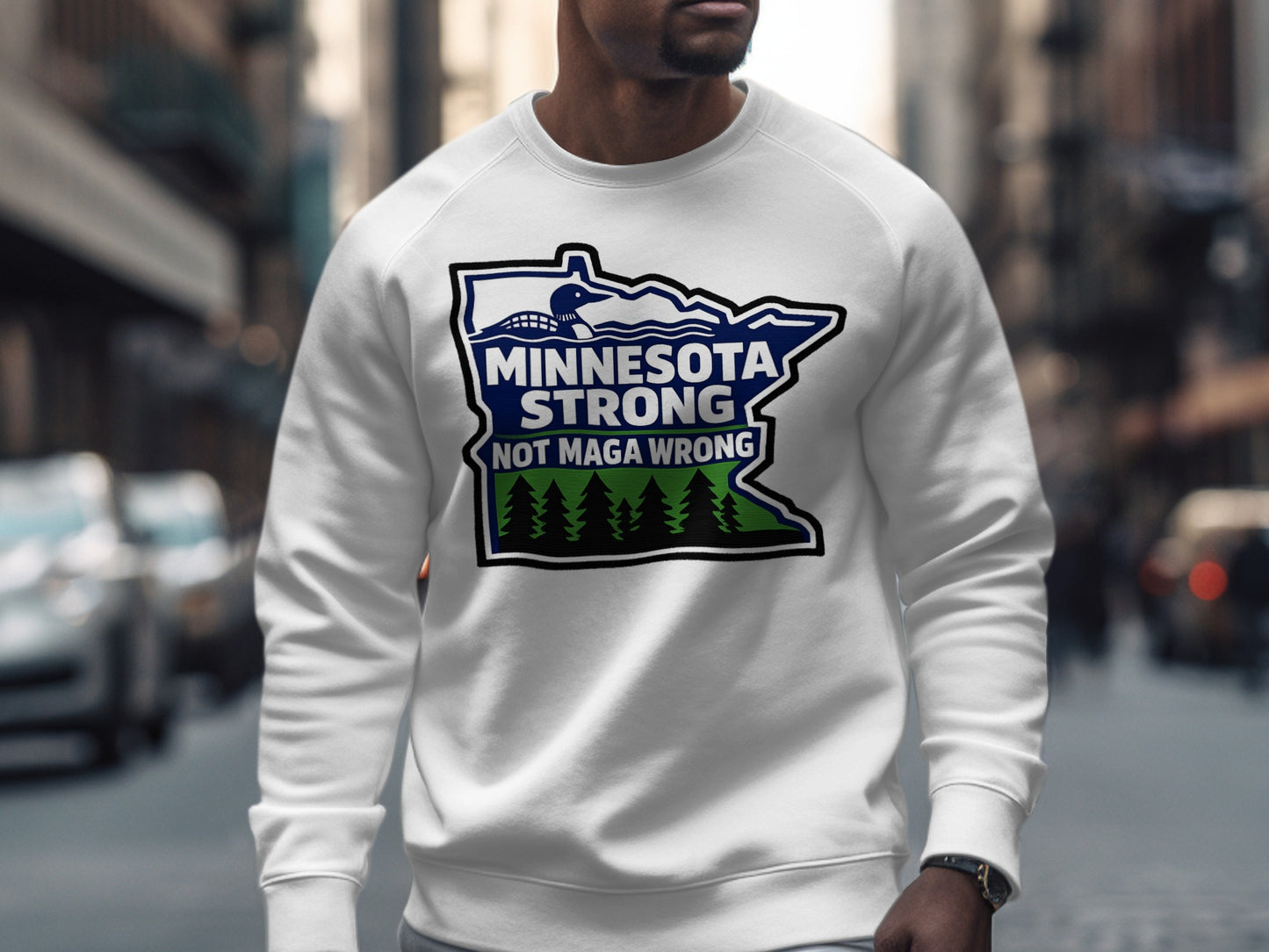 Minnesota Strong Not MAGA Wrong Sweatshirt Comfortable and Stylish
