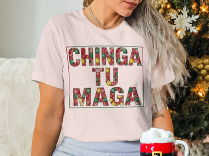 Festive Christmas Chinga Tu Maga Graphic Tee